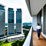 **

"A modern condominium in Singapore with a view of the Marina Bay skyline, fully clothed people on the balcony enjoying the view, safe for work, appropriate content, professional photography, perfect anatomy, correct proportions, natural pose, high quality, bright and airy, Singaporean architecture, modern design, family-friendly, modest setting."

**