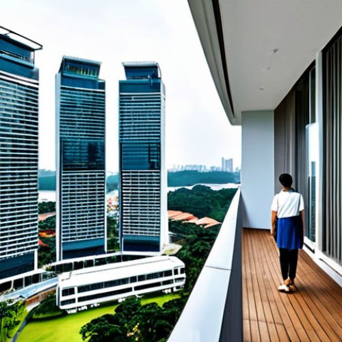 **

"A modern condominium in Singapore with a view of the Marina Bay skyline, fully clothed people on the balcony enjoying the view, safe for work, appropriate content, professional photography, perfect anatomy, correct proportions, natural pose, high quality, bright and airy, Singaporean architecture, modern design, family-friendly, modest setting."

**
